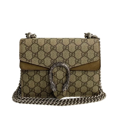 GUCCI グッチ ディオニュソス GGモノグラム レザー PVC ショルダーバッグ ブラウン
26656