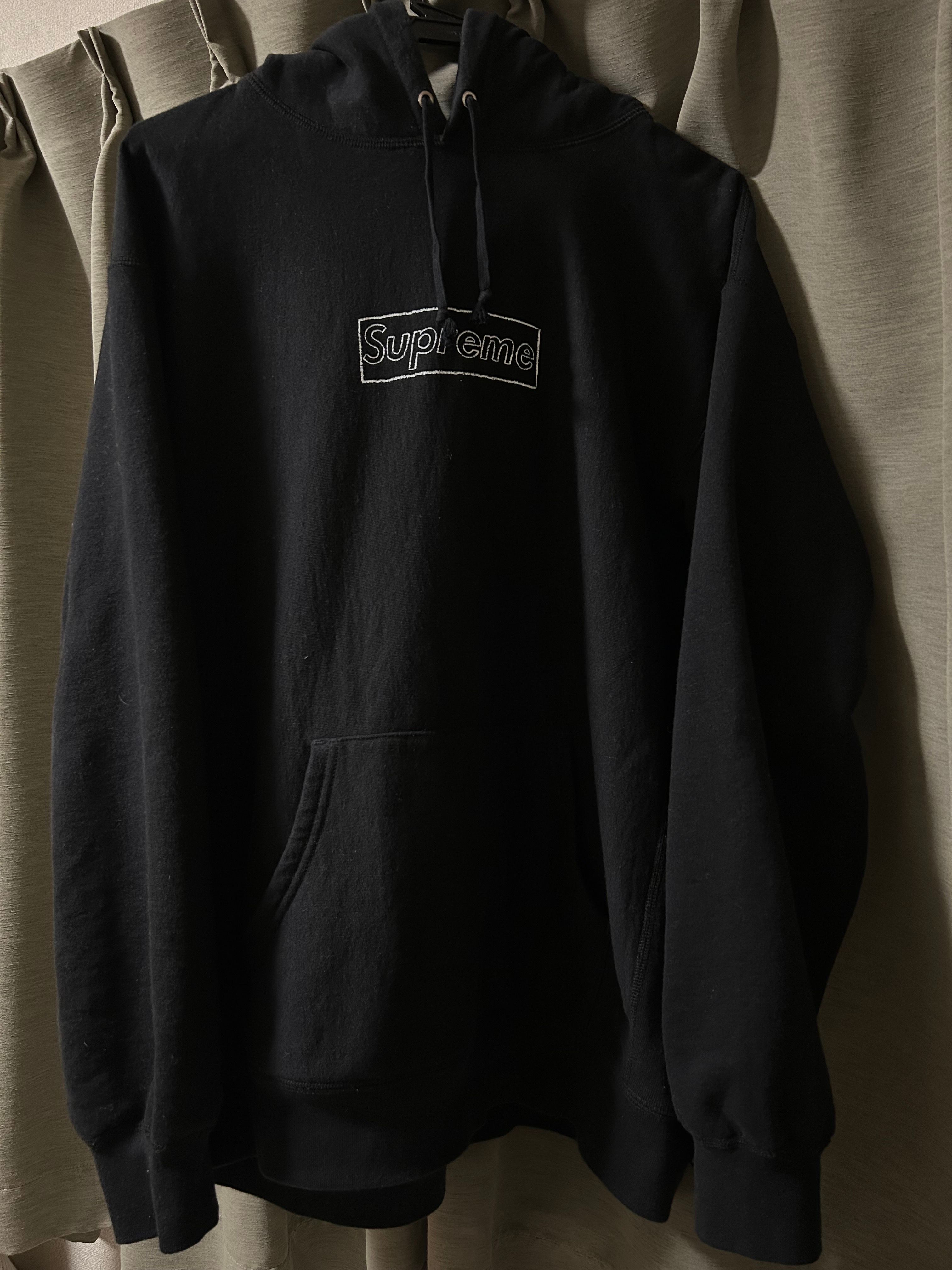 Supreme KAWS Chalk Logo Hooded Sweatshirt "Black"(2021)