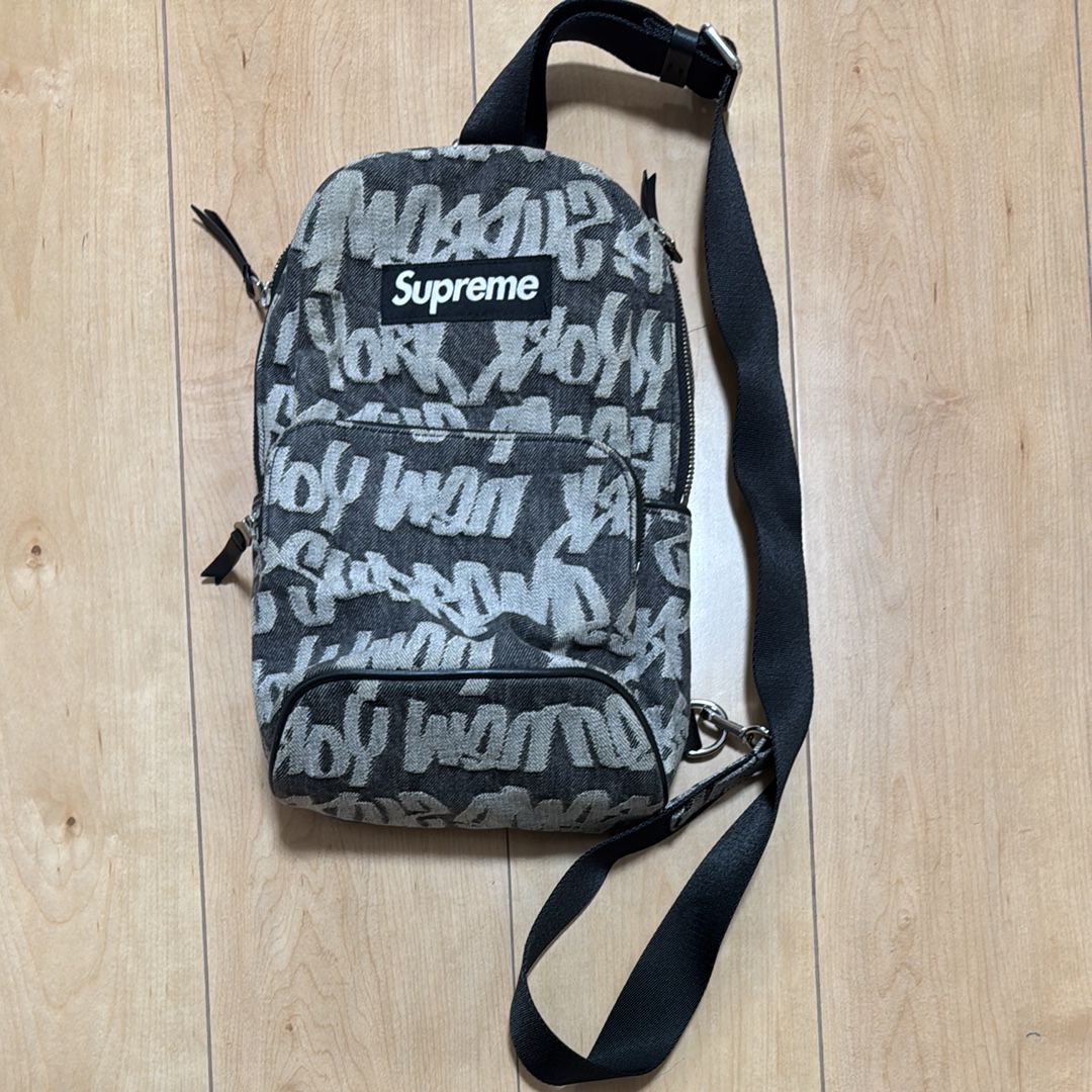 Supreme Fat Tip Jacquard Denim Sling Bag 