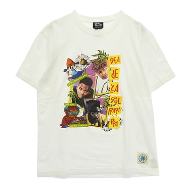 WIND AND SEA ウィンダンシー WDS-C-PRS-25-Q4-CS-07 × PARAPPA x DE LA SOUL パラッパラッパー デラソウル フロント フォトプリント Tシャツ 半袖カットソー ホワイト系 M【中古】