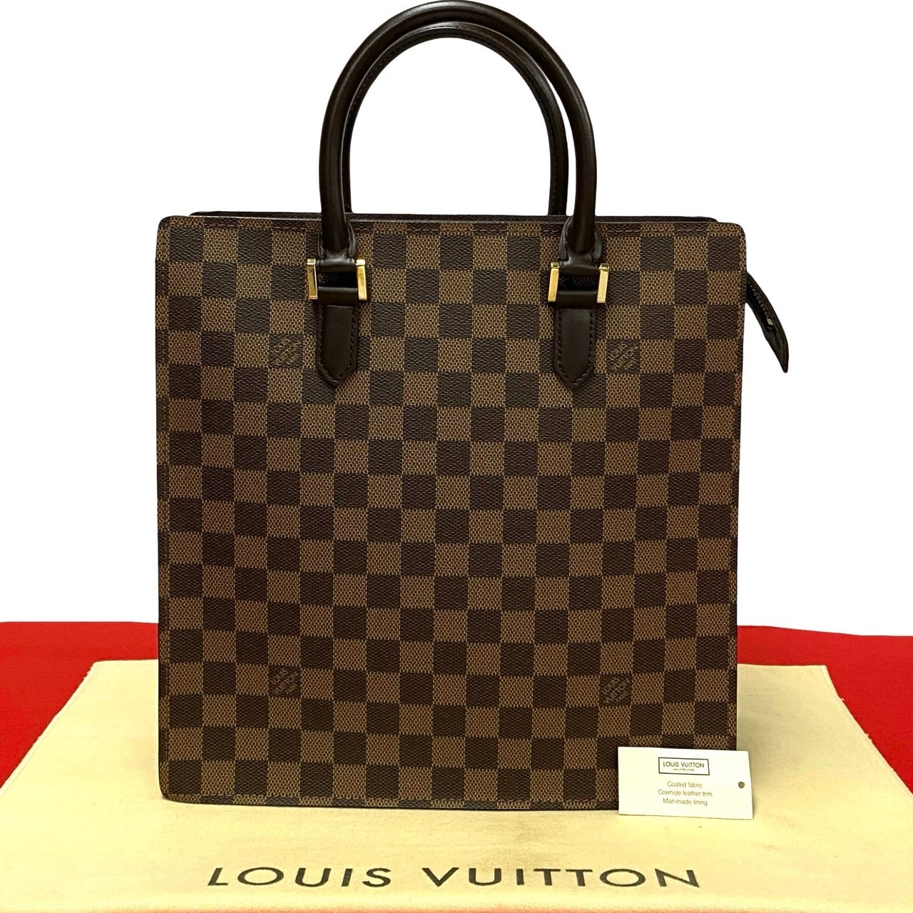 LOUIS VUITTON ルイヴィトン ヴェニスPM ダミエ レザー PVC ハンドバッグ ブラウン
 i24-5