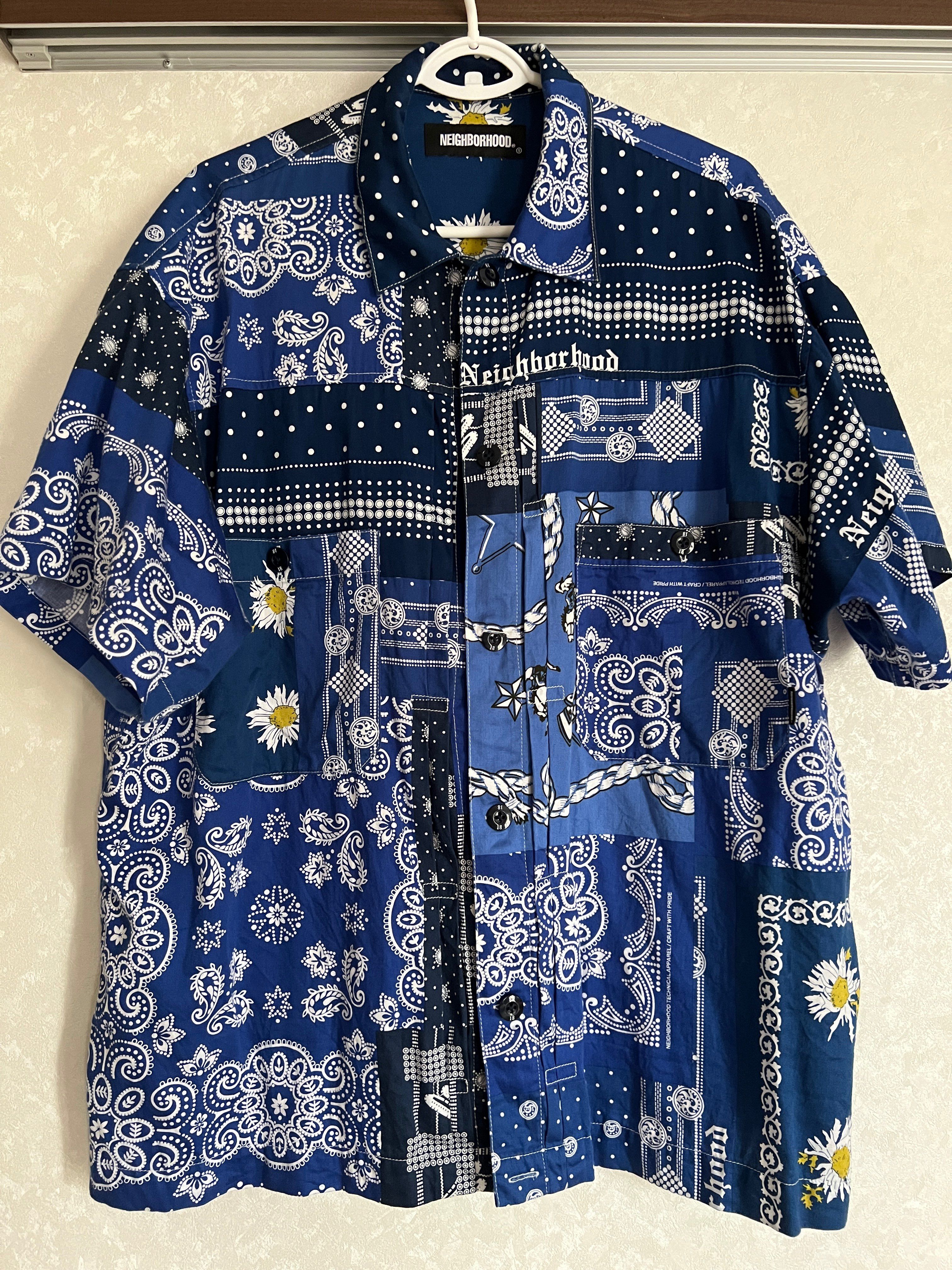 NEIGHBORHOOD BANDANA . TYPE-B / C-SHIRT . SS "Navy"