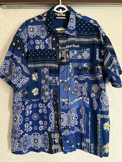 NEIGHBORHOOD BANDANA . TYPE-B / C-SHIRT . SS "Navy"