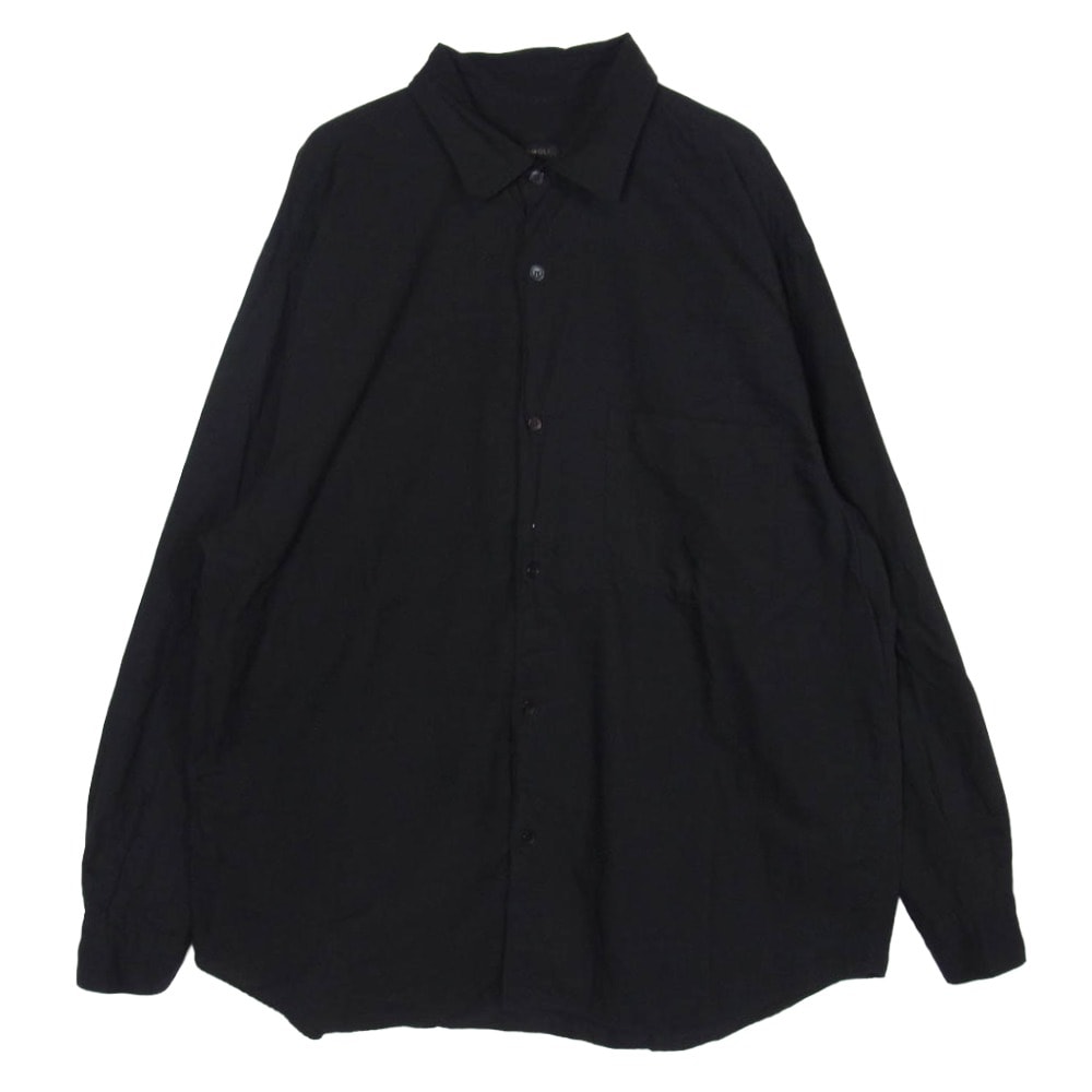 COMOLI コモリ 24AW A03-02006 KHADI カディー コットン Wレイヤー コモリシャツ 長袖シャツ ブラック系 1【中古】