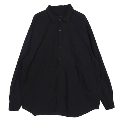 COMOLI コモリ 24AW A03-02006 KHADI カディー コットン Wレイヤー コモリシャツ 長袖シャツ ブラック系 1【中古】