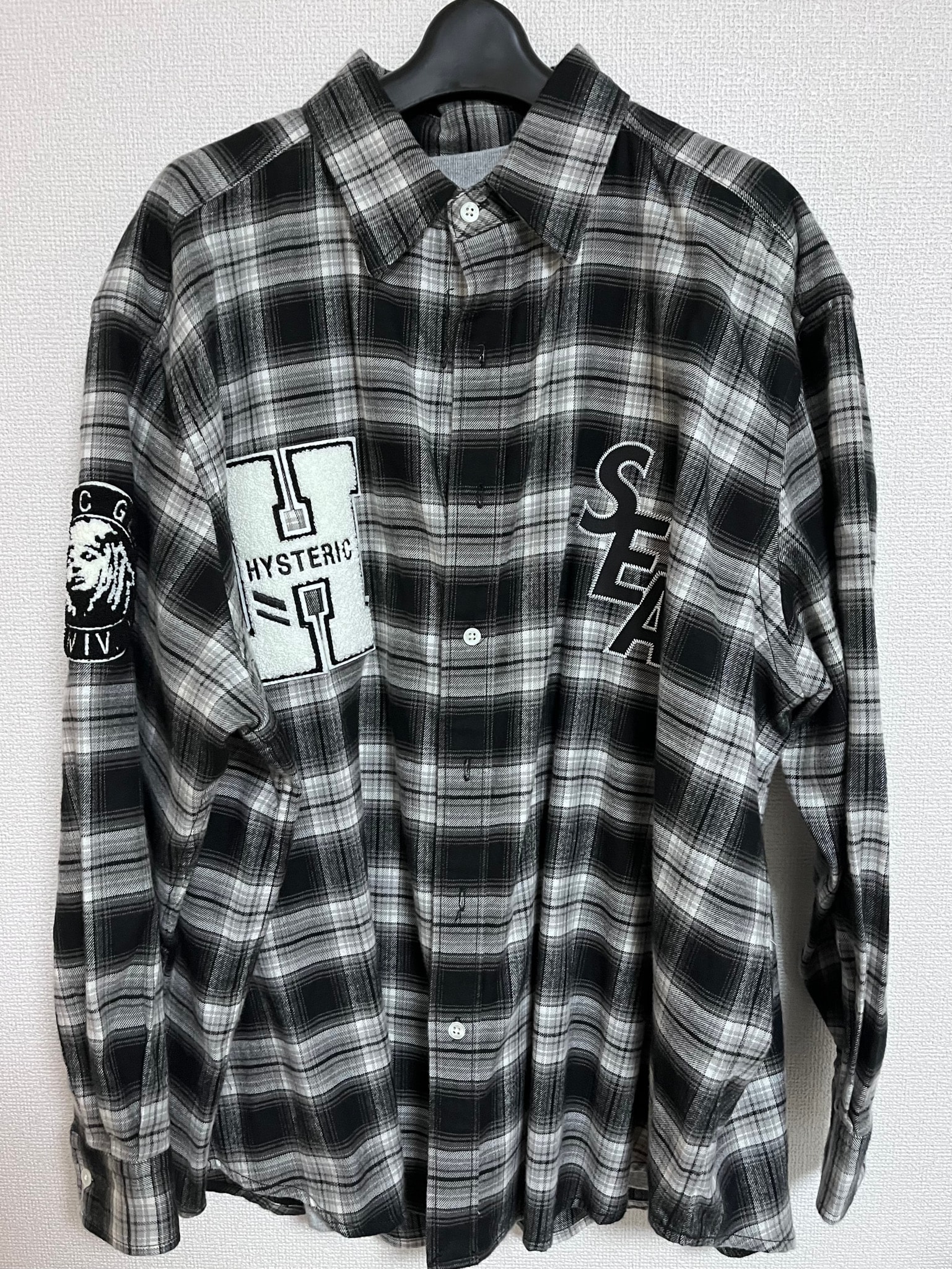 WIND AND SEA x HYSTERIC GLAMOUR Check Shirt "Black"