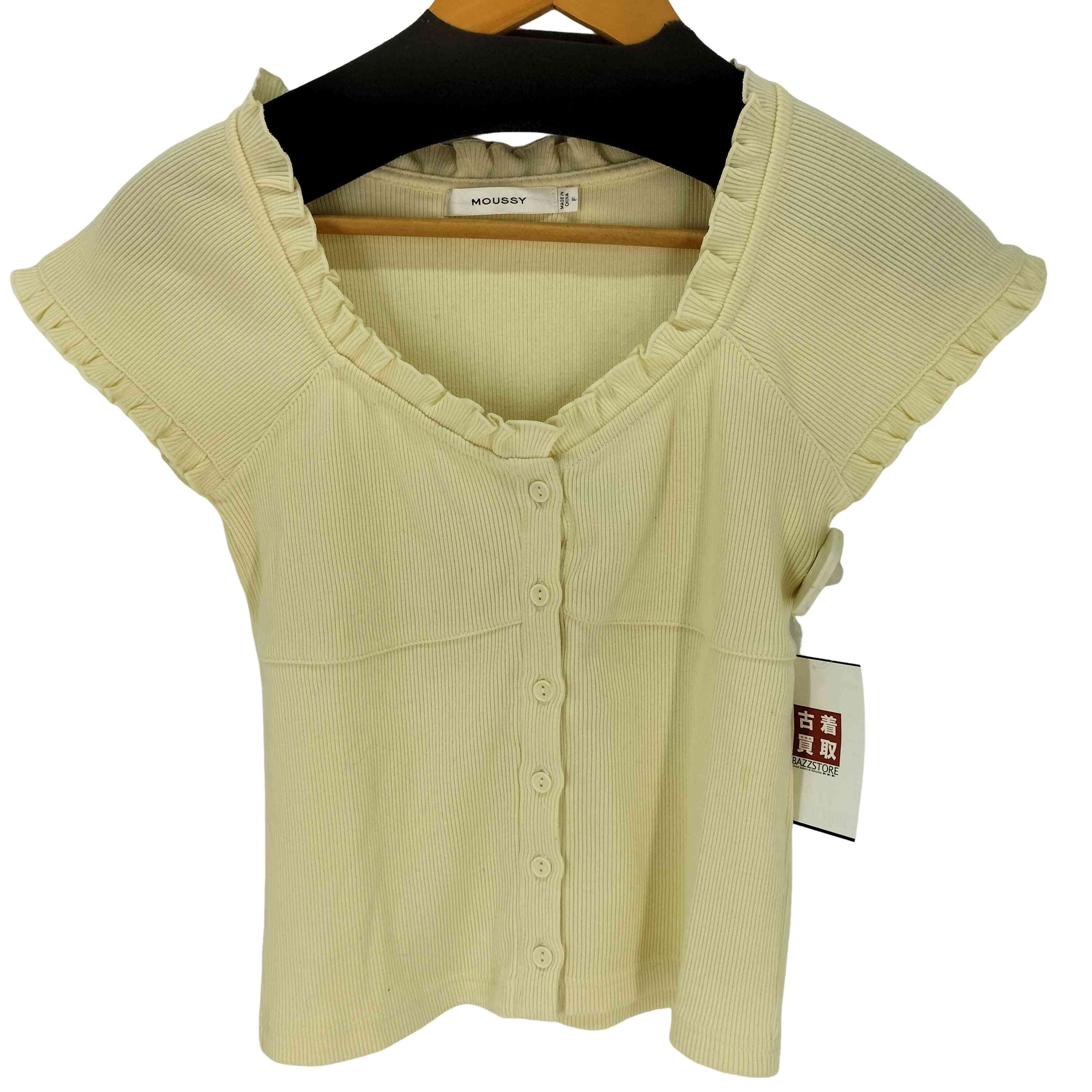 V NECK FRILL RIB トップス【1142960129557】