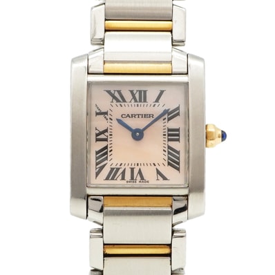 ★最終価格★SALE【6wcd0311】カルティエ タンクフランセーズSM W51027Q4 ピンク文字盤【中古】腕時計 レディース