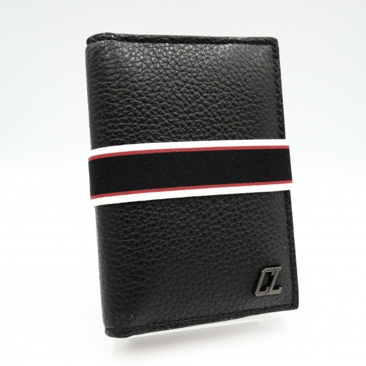 Christian Louboutin(クリスチャンルブタン)F.A.V.カードホルダー ヴィンテージ カードケース 名刺入れ ブラック カーフレザー レッドライニング メンズ レディース【中古】