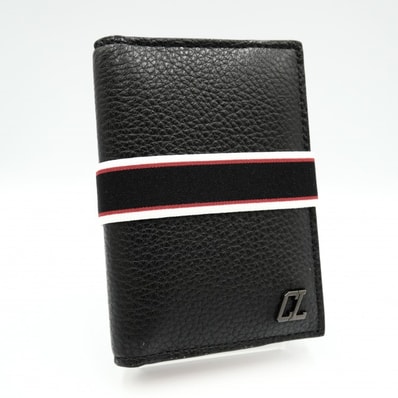 Christian Louboutin(クリスチャンルブタン)F.A.V.カードホルダー ヴィンテージ カードケース 名刺入れ ブラック カーフレザー レッドライニング メンズ レディース【中古】