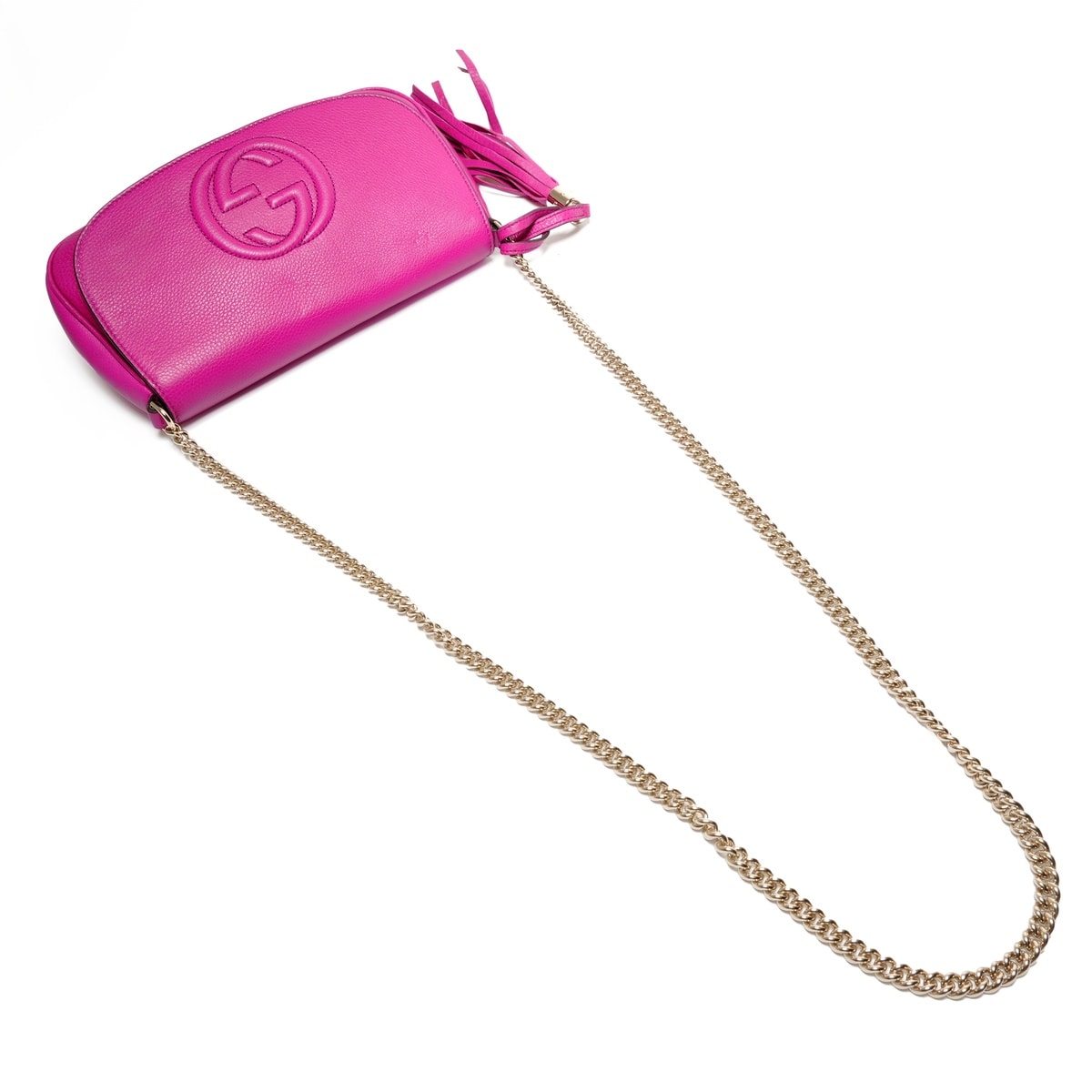 C (やや傷や汚れあり)】グッチ GUCCI ソーホー Gステッチ フリンジ