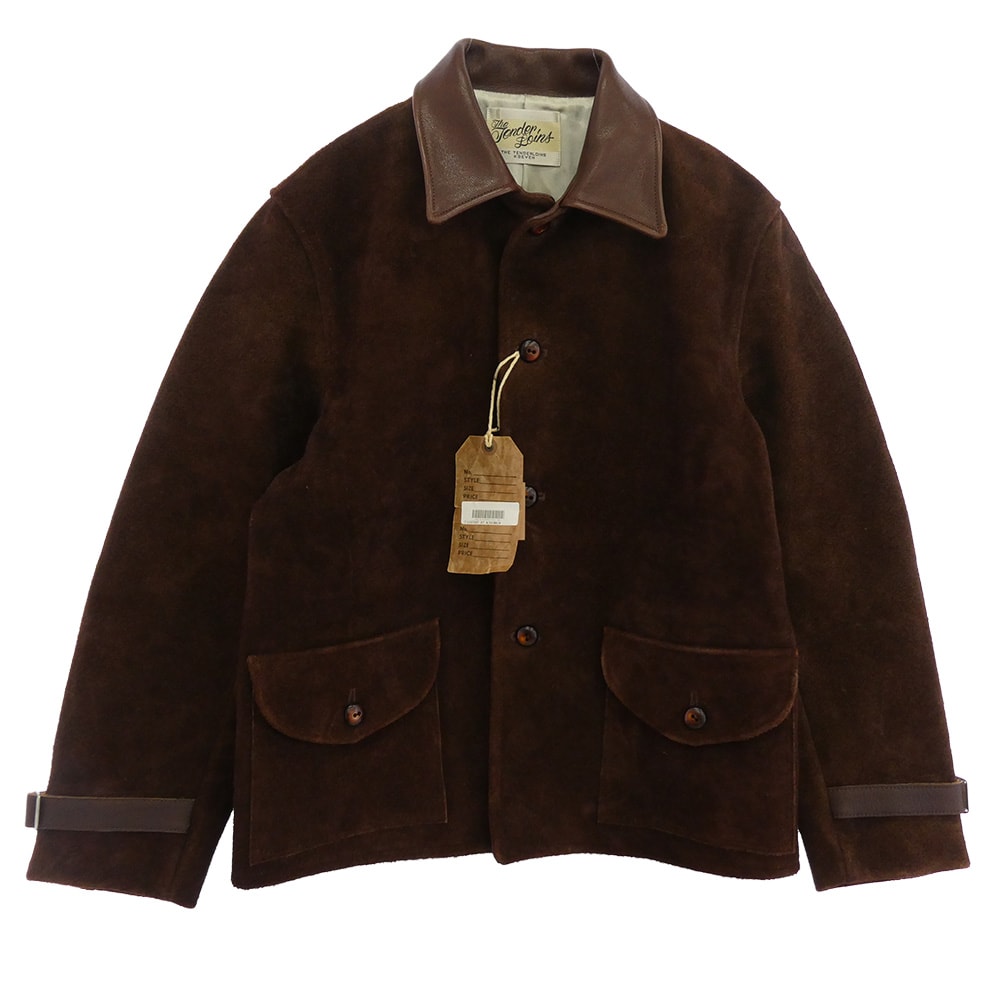 TENDERLOIN テンダーロイン ジャケット T-LEATHER JKT W レザーカラー バッファロー 水牛レザー スエード ジャケット ブラウン系 M【美品】【中古】