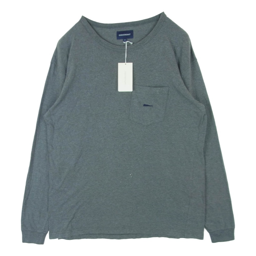 DESCENDANT ディセンダント 18SS 181ATDS-CSM08 CACHALOT POCKET LS カシャロ刺繍 ポケット 長袖 カットソー ロンT Tシャツ グレー系 S 1【中古】