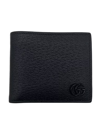 GUCCI Double G Leather Coin Wallet "Black"
