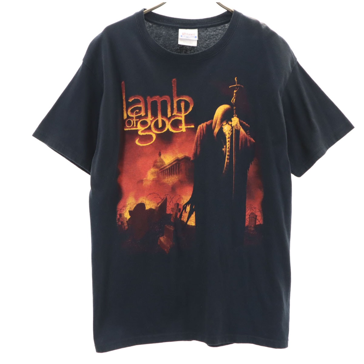 Hanes ヘインズ ラム・オブ・ゴッド 半袖 Tシャツ M ブラック系 ヘヴィメタルバンド Lamb of God