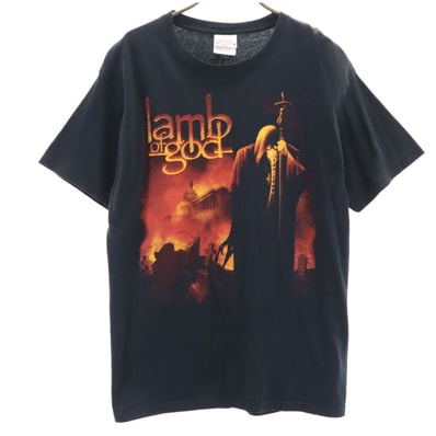 Hanes ヘインズ ラム・オブ・ゴッド 半袖 Tシャツ M ブラック系 ヘヴィメタルバンド Lamb of God