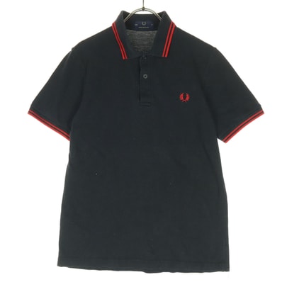 FRED PERRY フレッドペリー ワンポイントロゴ 半袖 ポロシャツ 38 ブラック