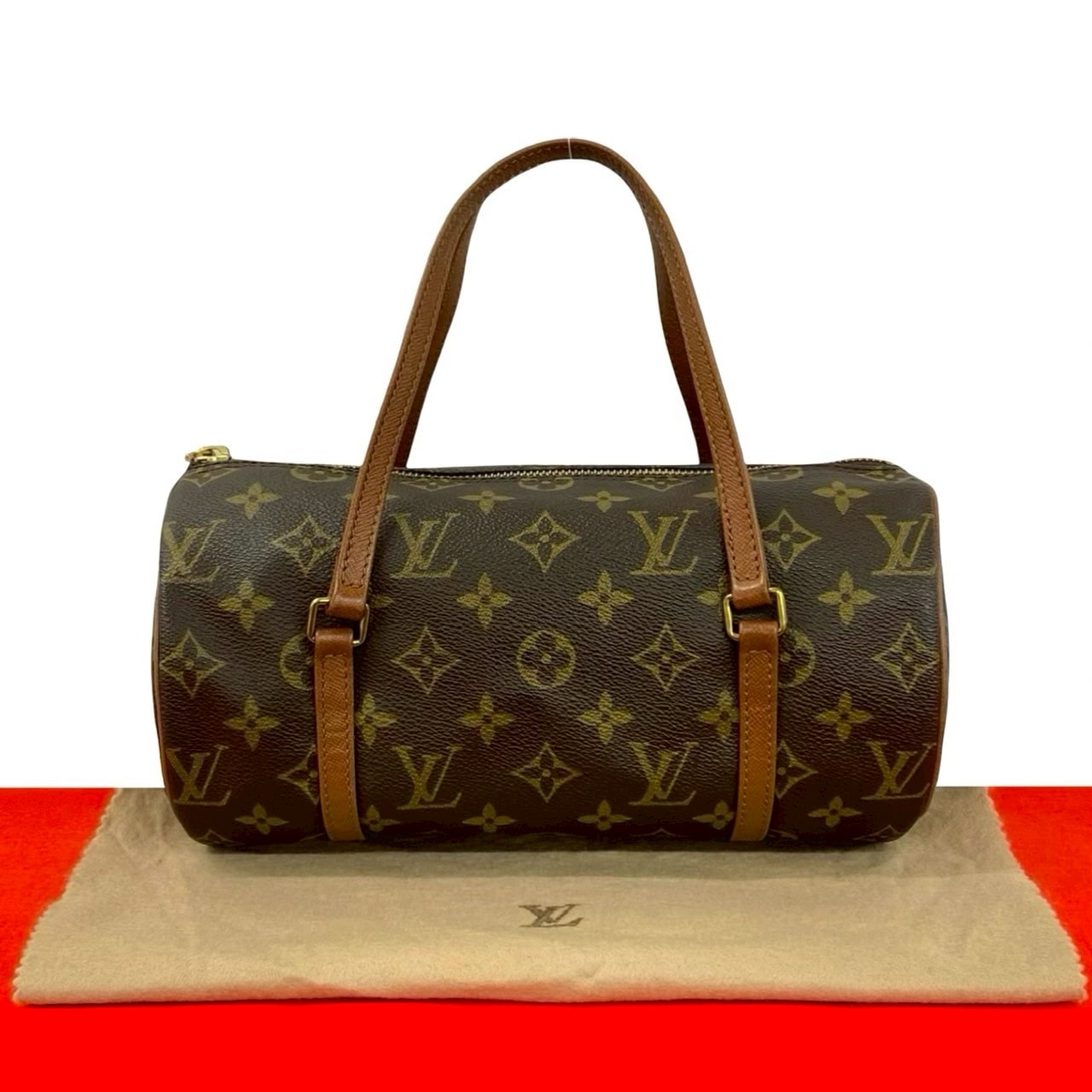 LOUIS VUITTON ルイヴィトン パピヨン 26 モノグラム PVC レザー ハンドバッグ ブラウン
 61184