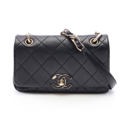 シャネル CHANEL マトラッセ ショルダーバッグ バッグ ラムスキン(羊革) レディース ブラック系 【中古】