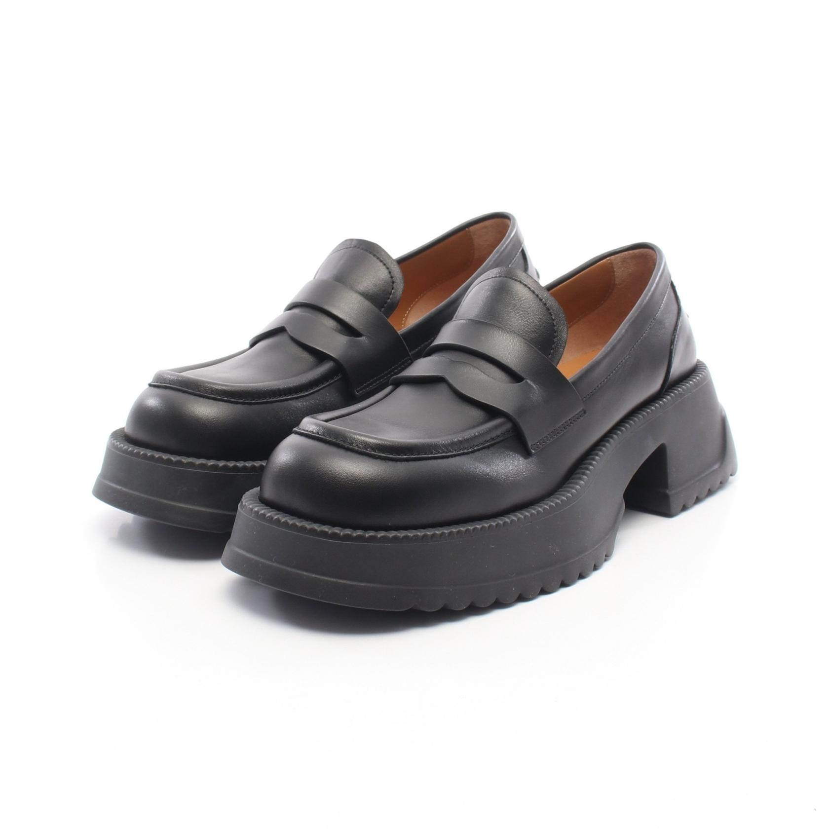 マルニ MARNI 厚底 ローファー 靴 レザー レディース ブラック系 【中古】