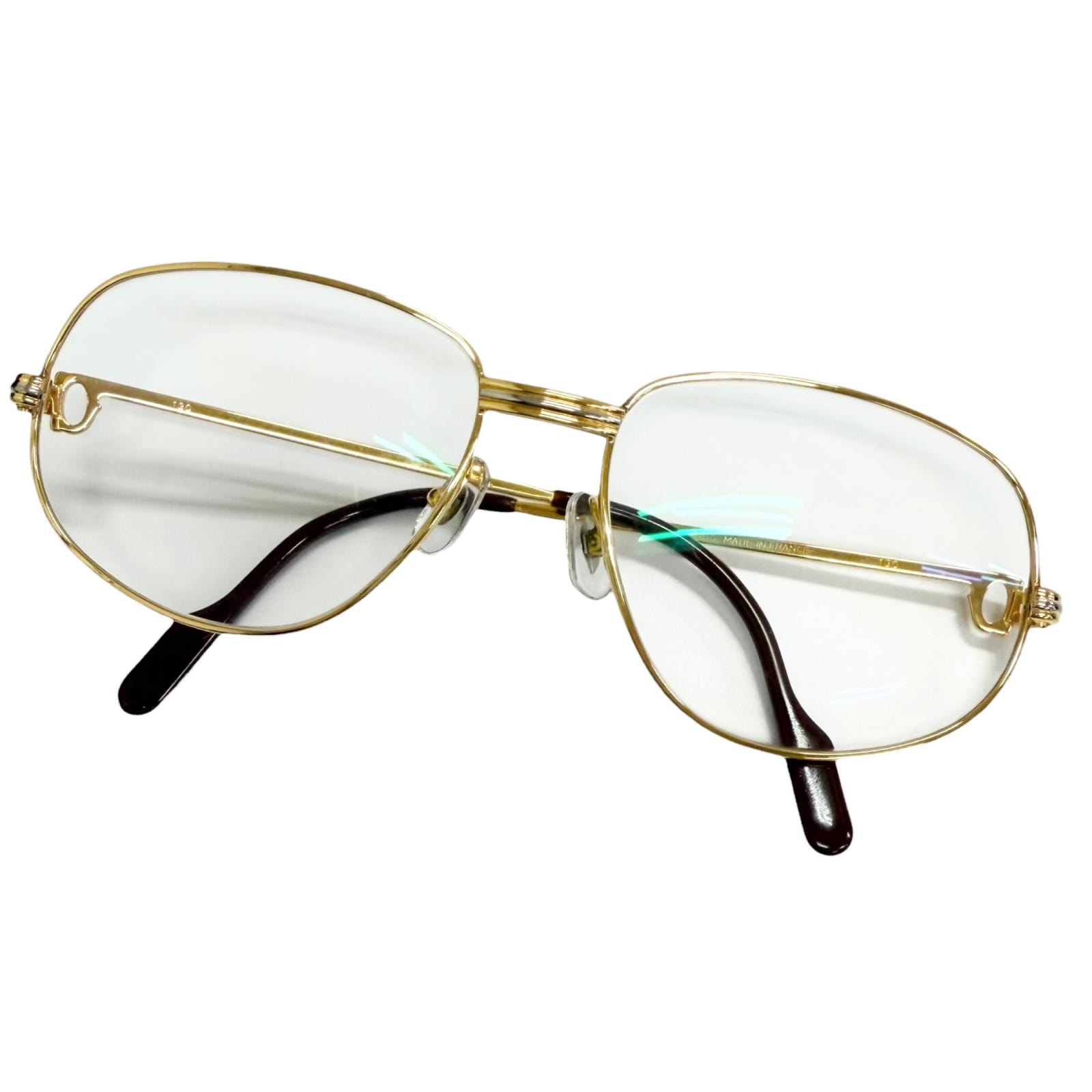 美品 カルティエ メガネ ゴールド メンズ 54□16