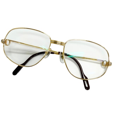 美品 カルティエ メガネ ゴールド メンズ 54□16