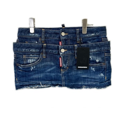 ディースクエアード S72MA0802 インディゴ ダメージ加工 ドッキングミニスカート 40