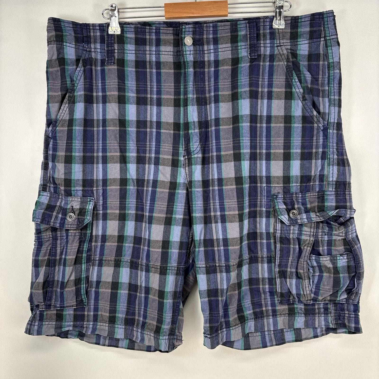 古着 リーバイス Levi's ショートパンツ カーゴパンツ ハーフパンツ チノパン 大きいサイズ w42 ネイビー チェック メンズ