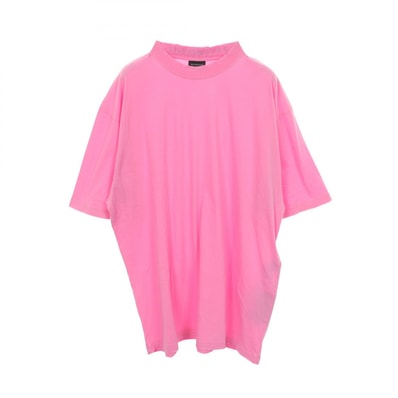 バレンシアガ BALENCIAGA ロゴ刺繍 オーバーサイズ 半袖Tシャツ 衣料品 トップス コットン メンズ レディース ピンク系 【中古】