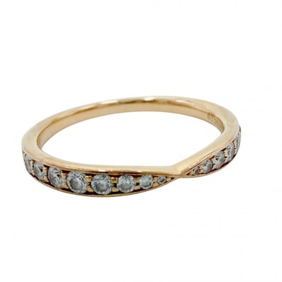 TIFFANY&Co. ティファニー 指輪 ハーモニー バンドリング ジュエリー アクセサリー ハーフエタニティ 18金YG Au750 K18イエローゴールド ダイヤモンド 約8.5号 レディース 約1.8g【中古品】