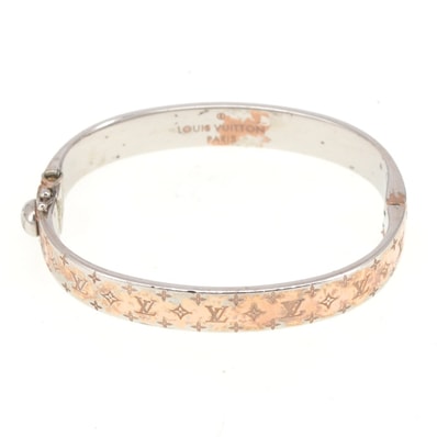 ルイ・ヴィトン LOUIS VUITTON M00253 カフ・ナノグラム バングル レディース 箱・袋付き S#140432