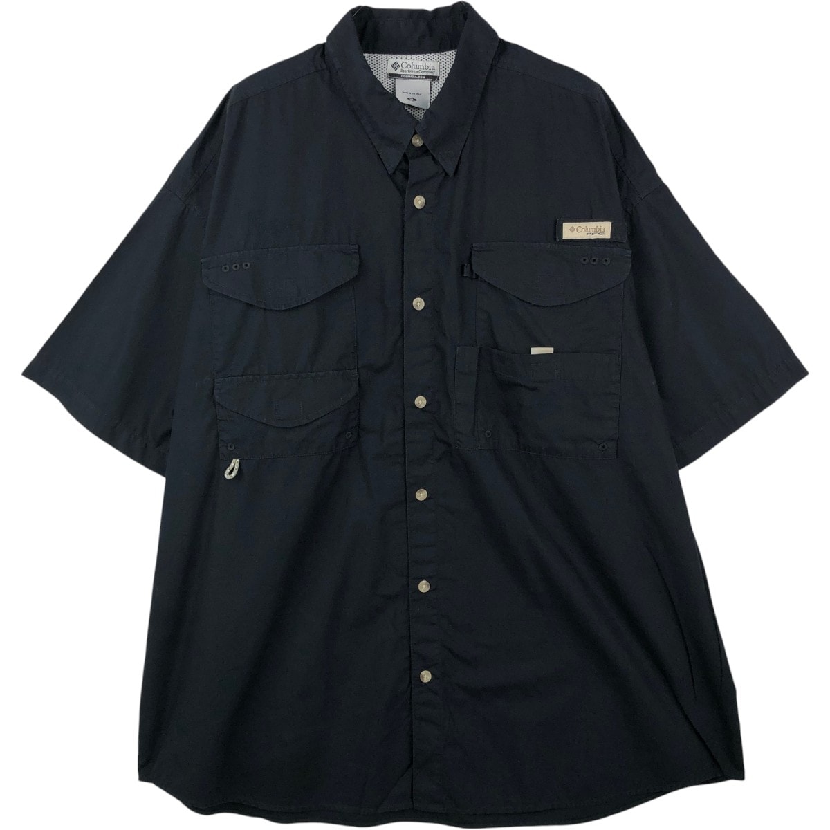 古着 コロンビア Columbia PFG OMNI-SHADE オムニシェイド 隠しボタンダウン 半袖 フィッシングシャツ メンズXL相当/eaa659287
