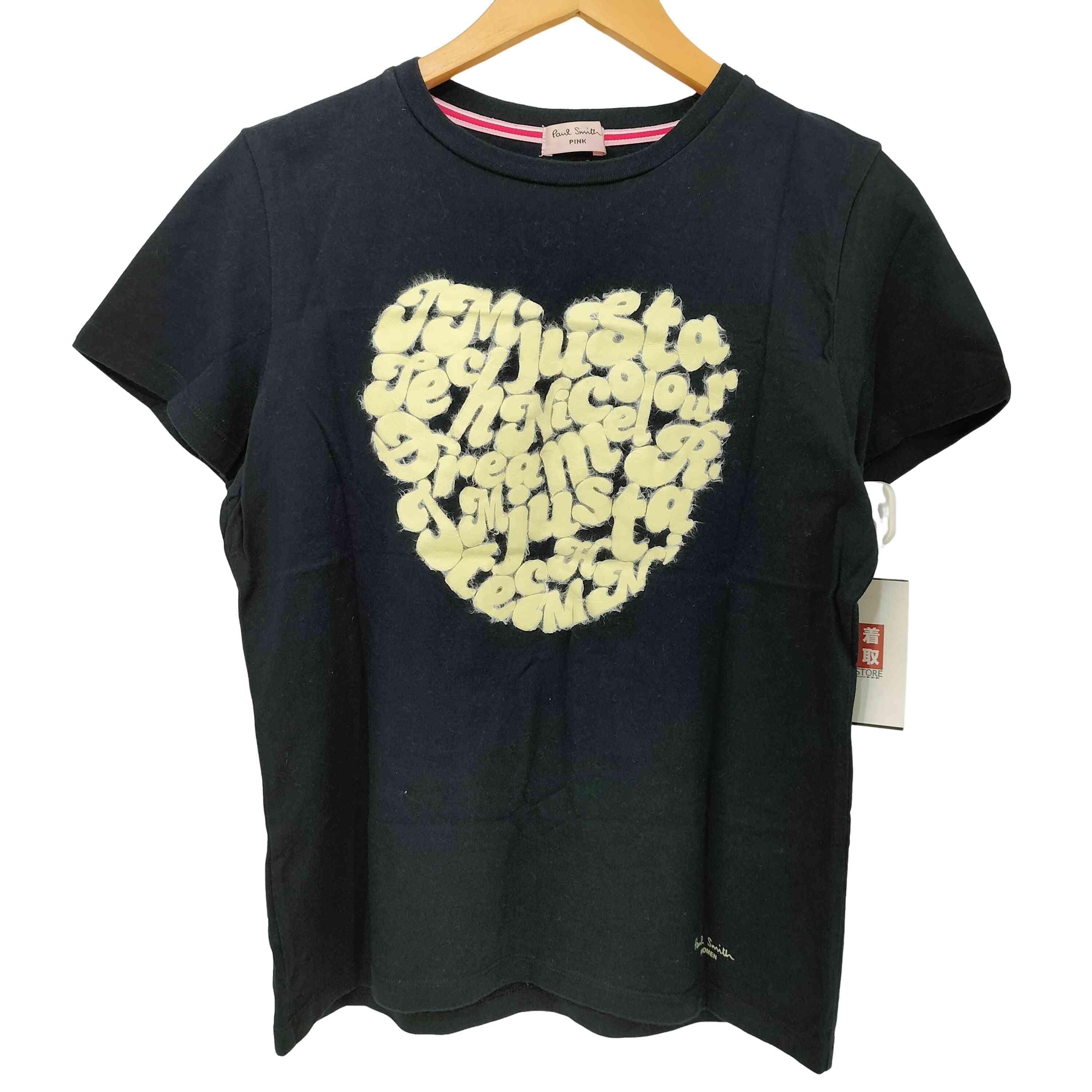 PINK テキスト ハート デザイン プリント S/S Tシャツ【1143177036478】
