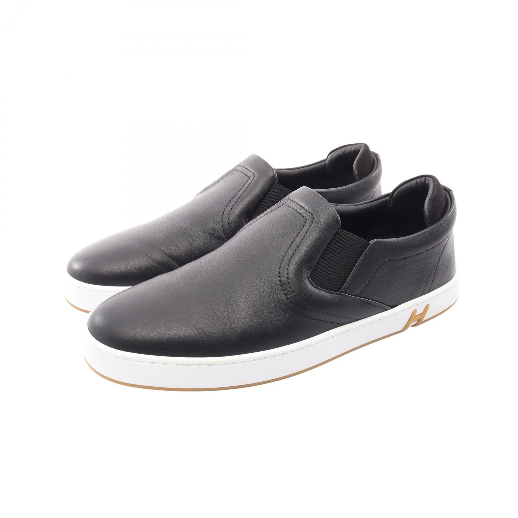 エルメス HERMES ラッキー スリッポン 靴 レザー メンズ ブラック系 【中古】