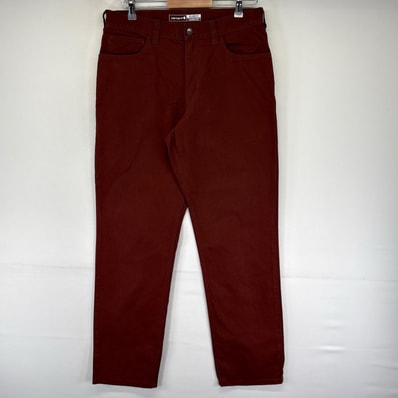 古着 カーハート Carhartt ダック パンツ ジッパーフライ ワンポイントロゴ ツールポケット W33 L34 ブラウン系 メンズ