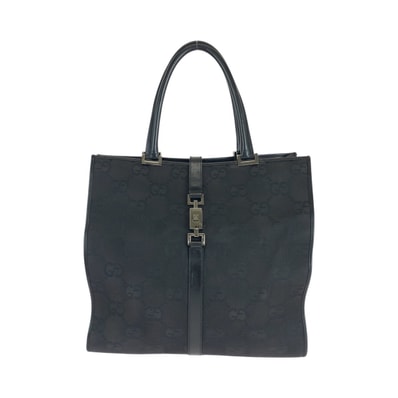 美品 GUCCI グッチ ジャッキー ブラック 黒 シルバー金具 GGキャンバス トートバッグ ハンドバッグ 506368 【中古】