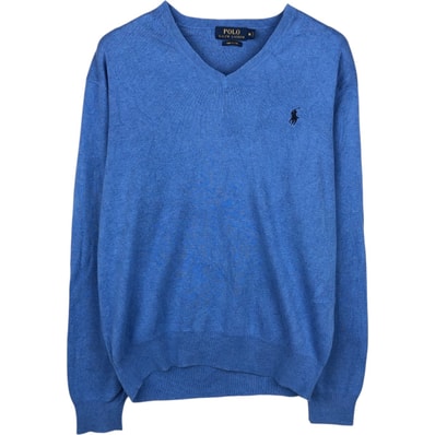 古着 ラルフローレン Ralph Lauren POLO RALPH LAUREN Vネック ピマコットンニットセーター レディースM相当/eaa628700