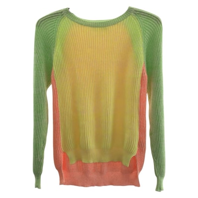 美品 Stella McCartney ステラマッカートニー KIDS サイズ12years イエロー グリーン ピンク コットン ポリエステル/ セーター リブニットセーター 604367 【中古】