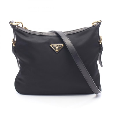 プラダ PRADA TESSUTO+SAFFIAN ショルダーバッグ バッグ ナイロン レザー レディース ブラック系 BT0706 【中古】
