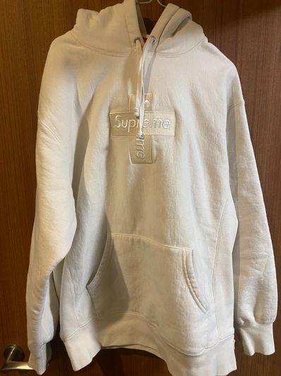Supreme Cross Box Logo Hooded Sweatshirt "Natural"
