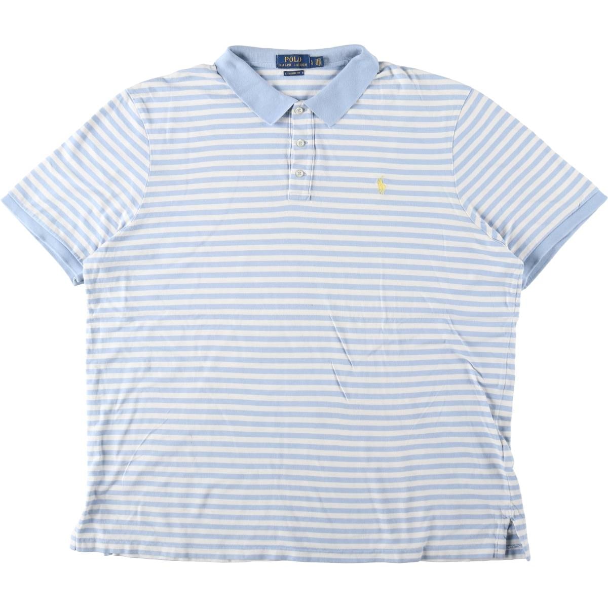 古着 ラルフローレン Ralph Lauren POLO RALPH LAUREN CLASSIC FIT 半袖 ボーダー ポロシャツ メンズL相当/eaa622915