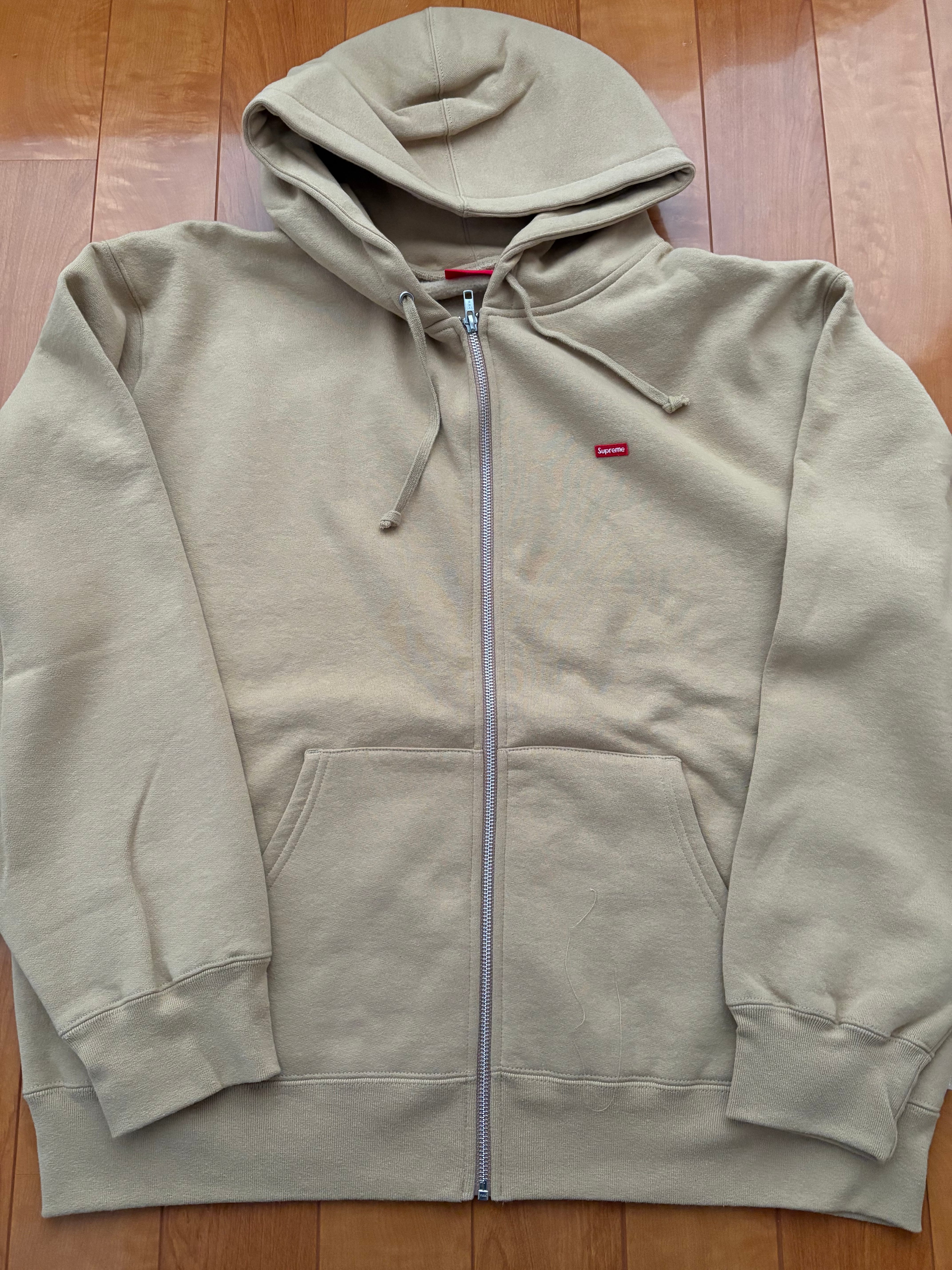 Supreme Small Box Zip Up Hooded Sweatshirt "Dark Tan"