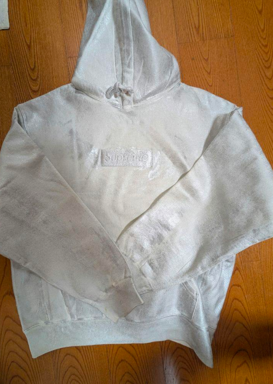 Supreme x MM6 Maison Margiela Foil Box Logo Hooded Sweatshirt "White"