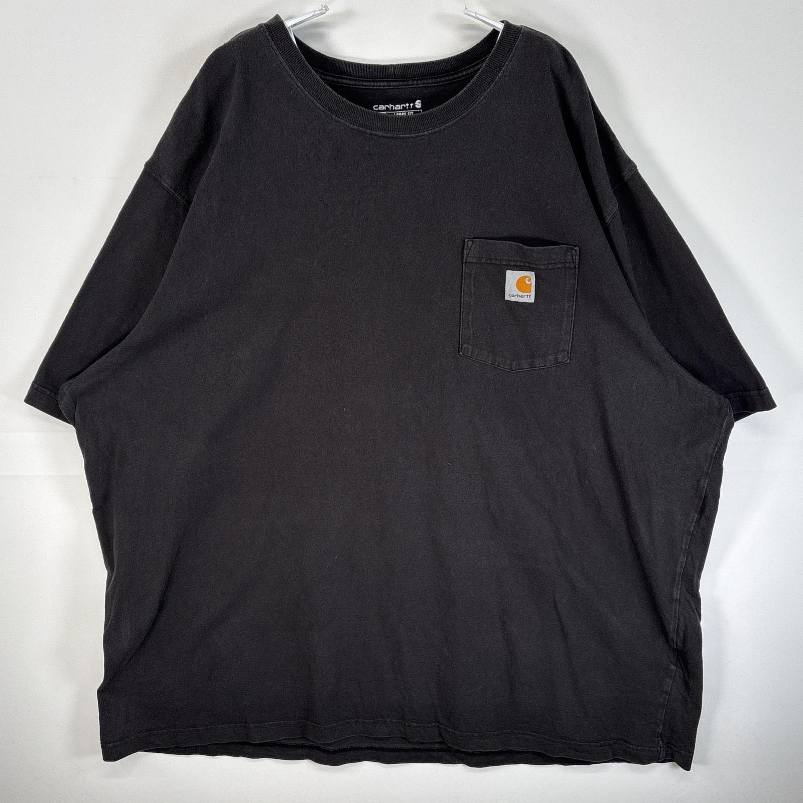 古着 カーハート Carhartt 半袖Tシャツ ワンポイント ロゴ 大きいサイズ 肉厚  ブラック 無地 メンズ