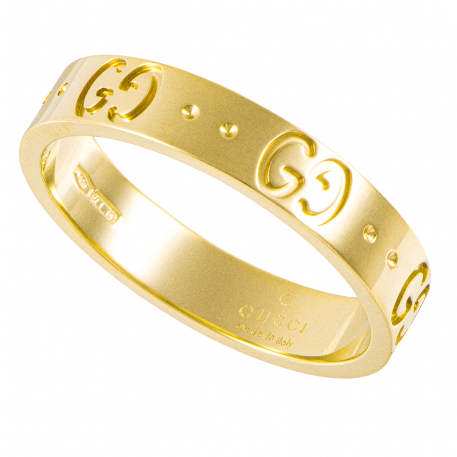 GUCCI グッチ アイコン 660070 J8500 8 リング・指輪 12号 K18YG ゴールド【中古】