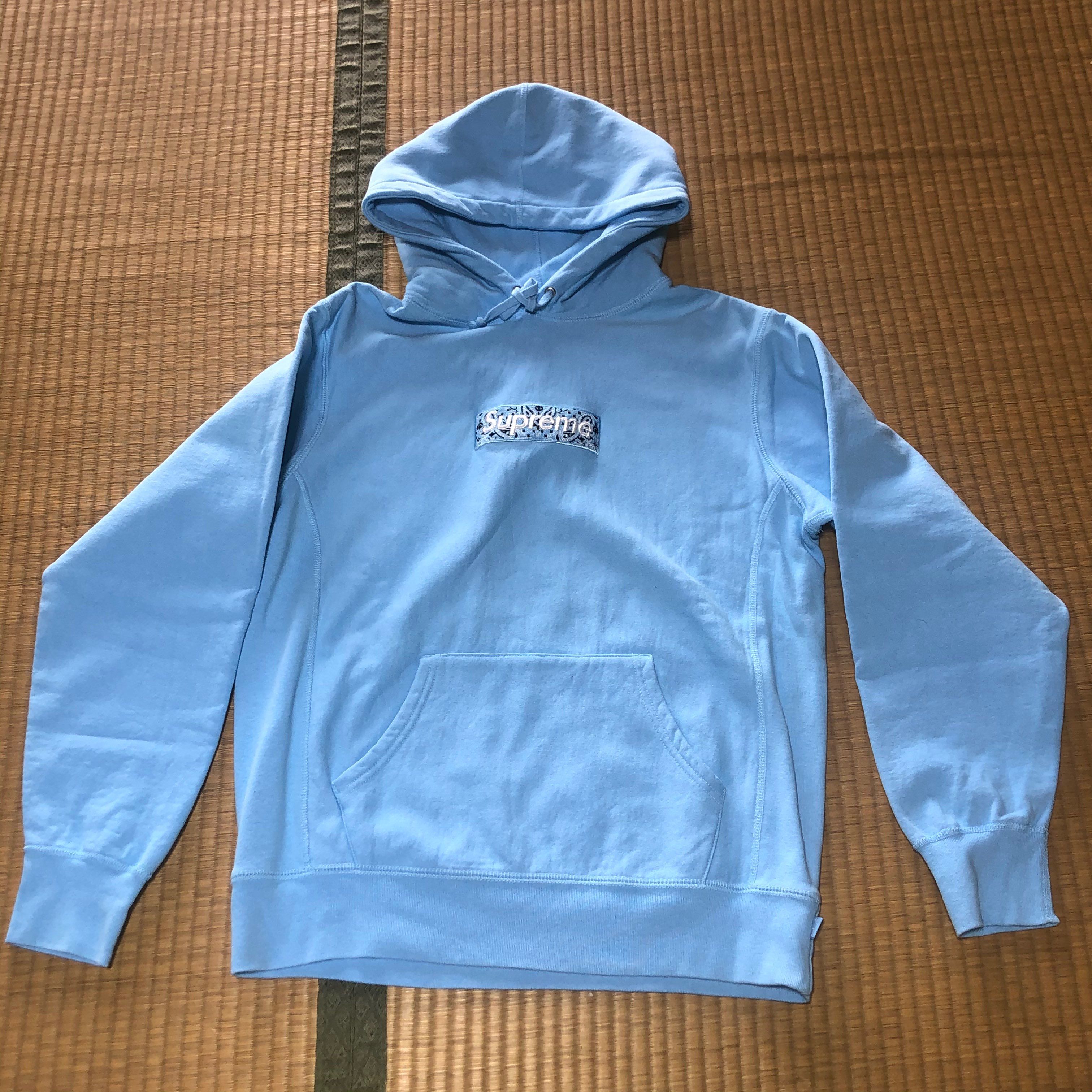 Supreme Bandana Box Logo Hooded Sweatshirt "Blue"