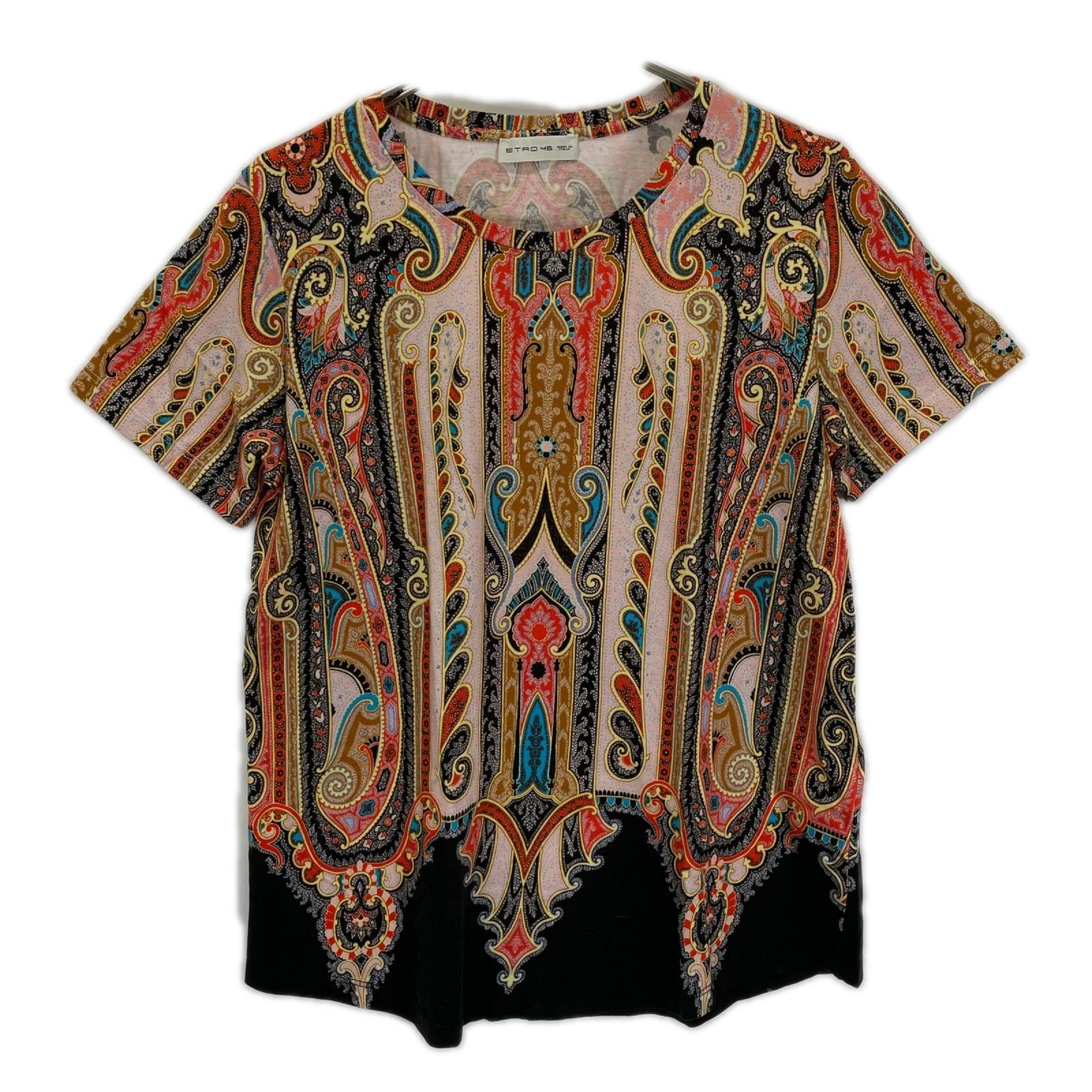 エトロ マルチカラー ペイズリー柄 半袖Tシャツ 46