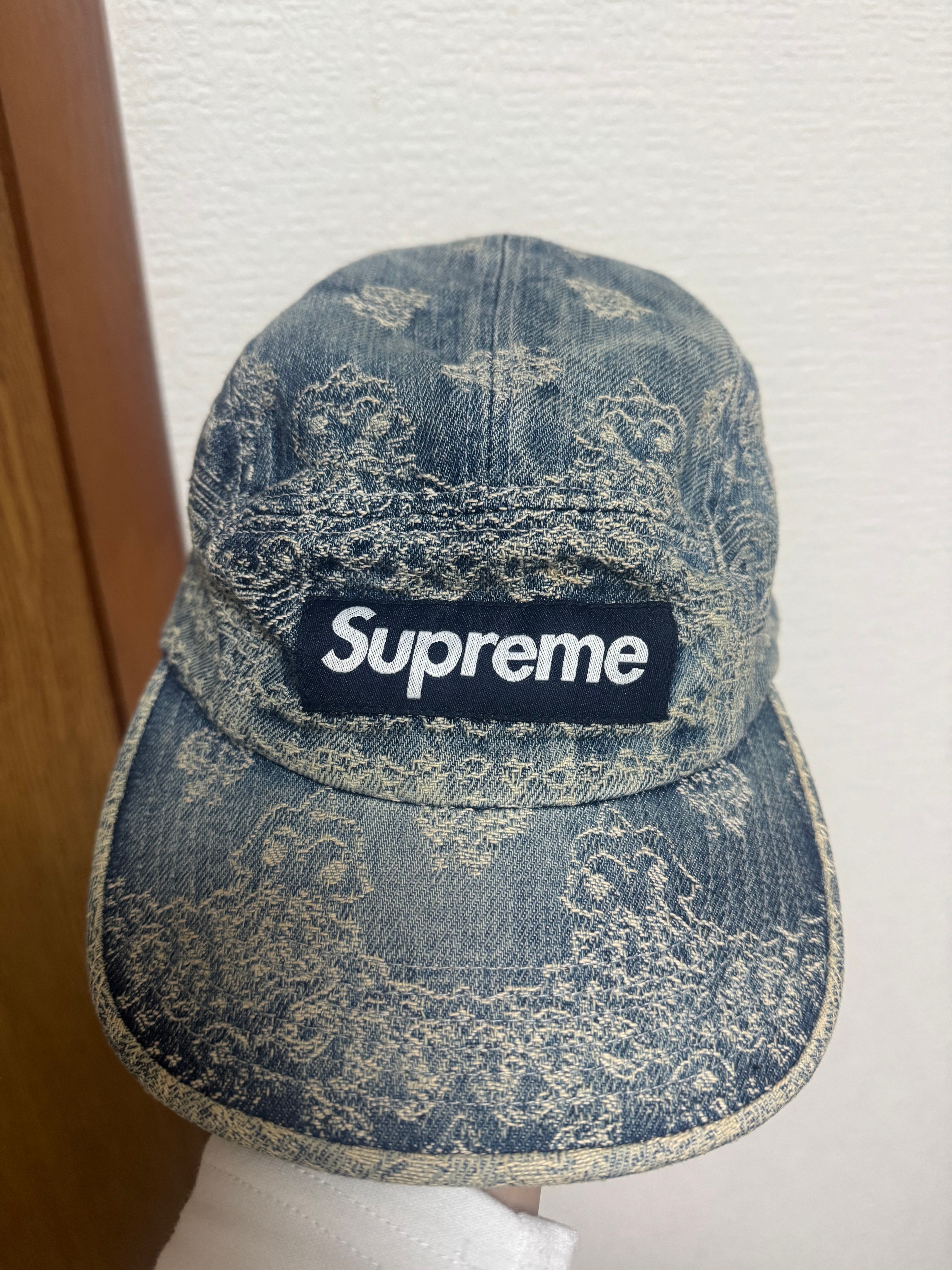 Supreme Bandana Jacquard Denim Camp Cap "Blue" (25SS)
