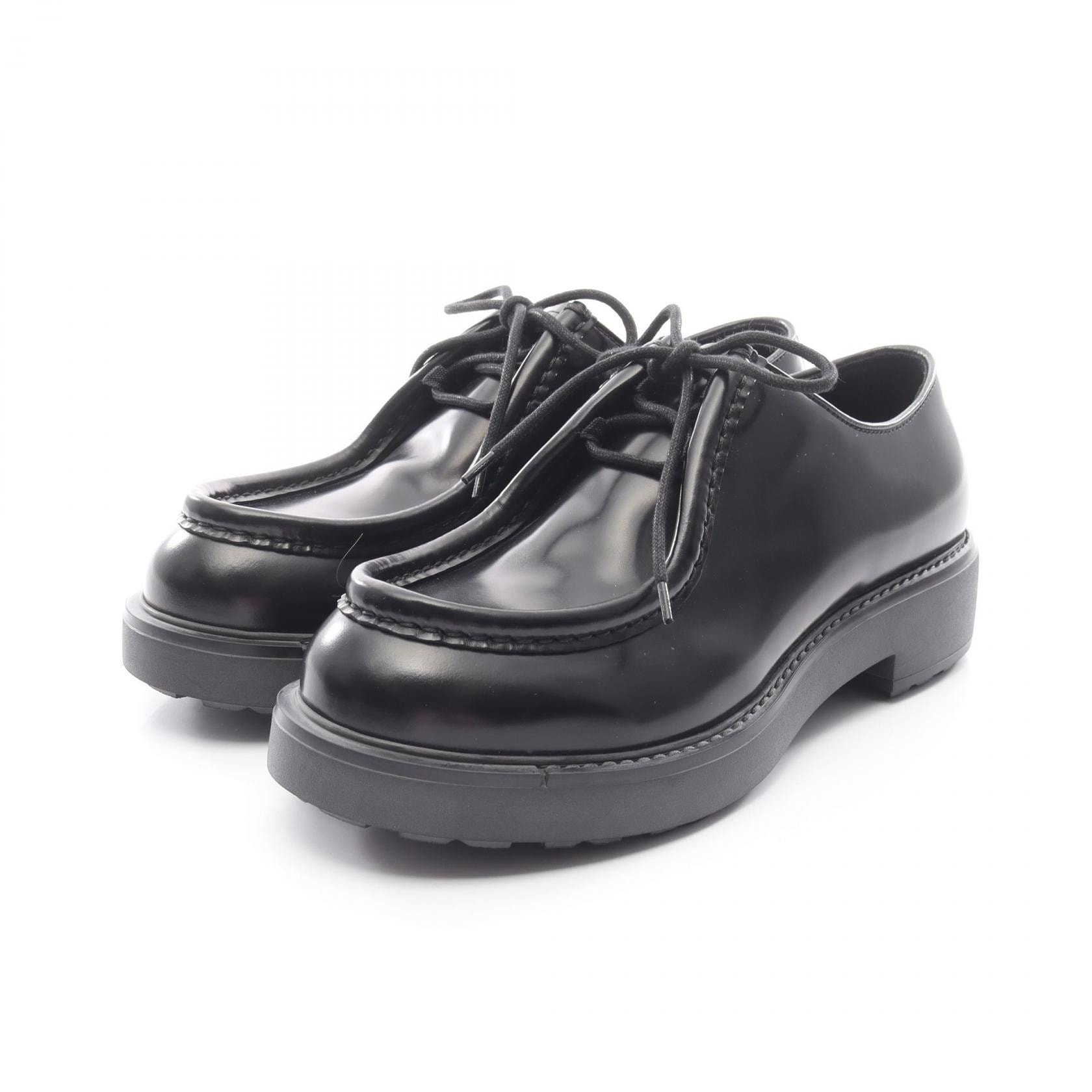 プラダ PRADA ダイアパソン カジュアルシューズ 靴 レザー メンズ ブラック系 【中古】