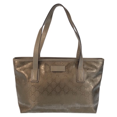 GUCCI グッチ GGインプリメ ブラウン ブロンズ PVC トートバッグ ショルダーバッグ 601715 【中古】